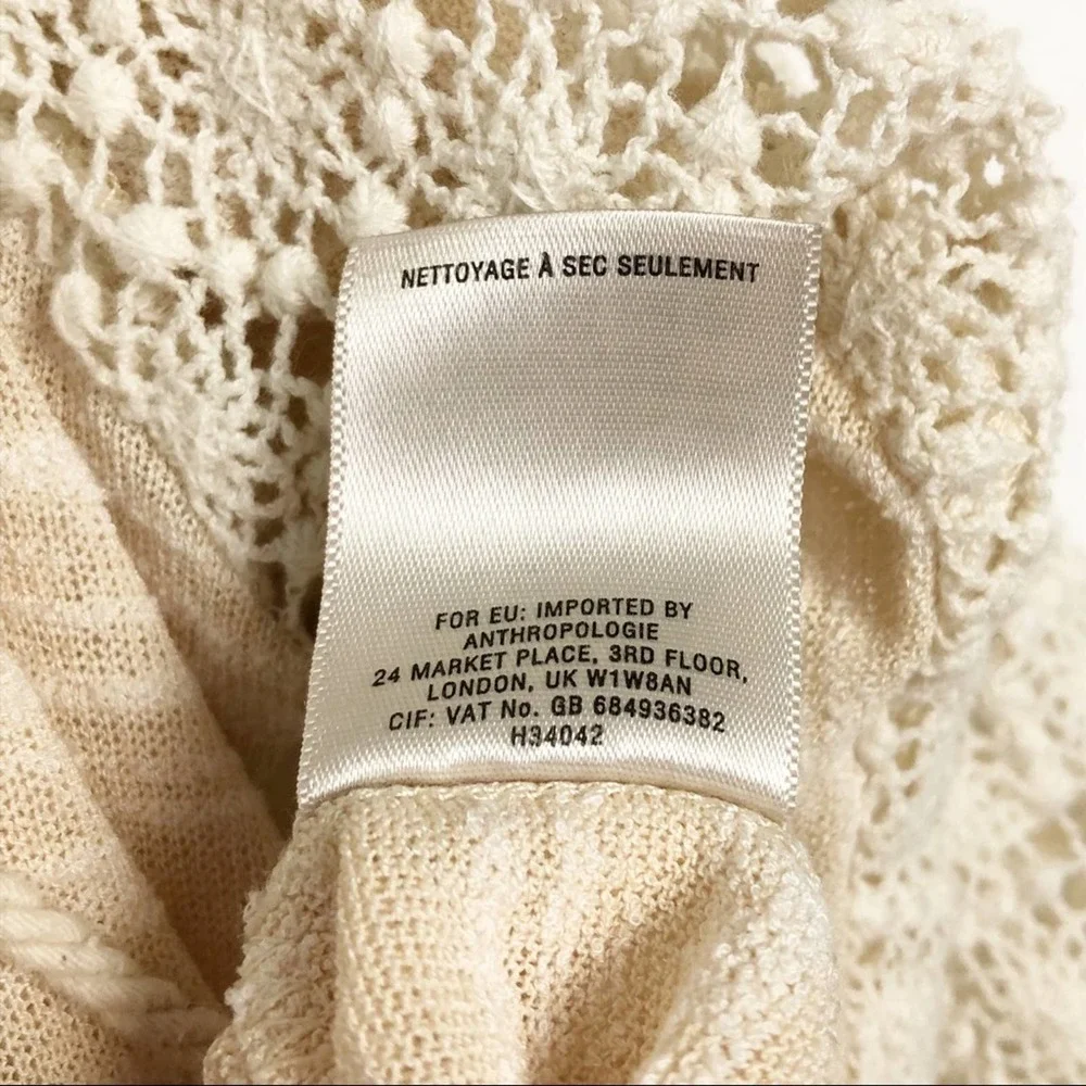 Anthropologie Meadow Rue Crochet Sleeve Top XS